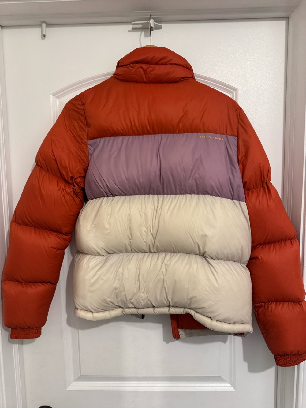 cotopaxi Colorblock Puffer Jacket in Rust, Lavender & Cream - Picture 6 of 9